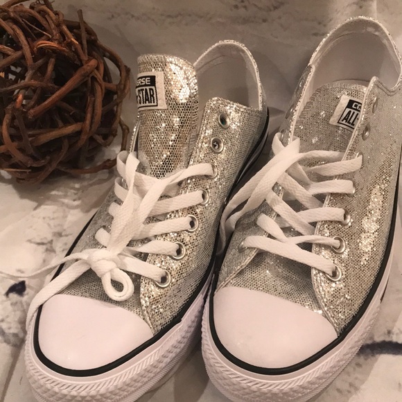 GLITTER Converse Chuck Taylor All Star Ox Silver - Picture 4 of 7